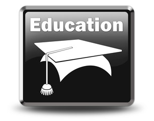 Glossy Black Button "Education"