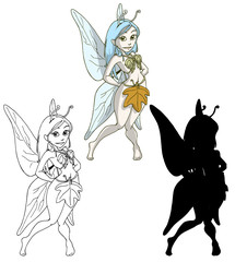 Fata d'inverno con tracciato di ritaglio