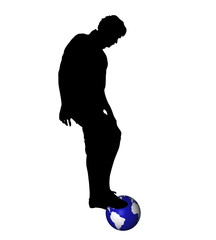 Silhouette of football player