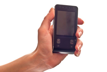 Hand with mobile phone