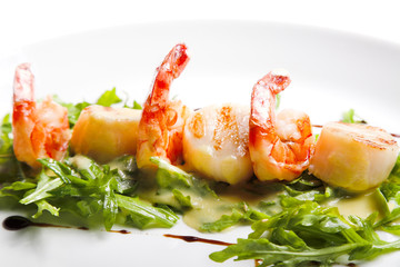 shrimp with greens