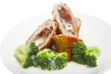 meat roll with broccoli