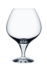Cognac glasses isolated on white background