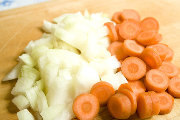 Fototapeta na wymiar Carrot and onion