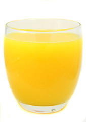 orange juice isolated on white background (close up)