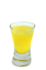 orange juice isolated on white background (close up)
