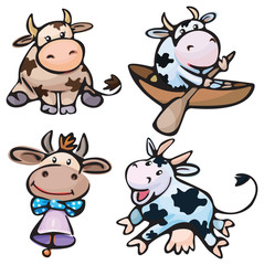 Obraz premium Cute small cows.