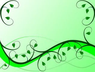 An abstract green floral vector background illustration