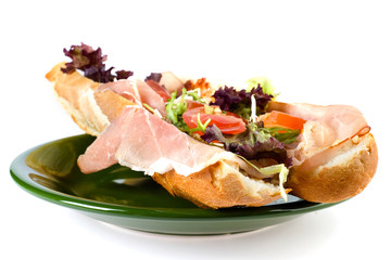 a baguette on a plate