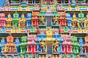 Colorful m Facade of  A Hindu Temple