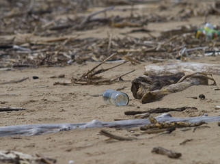 garbage on sea beach