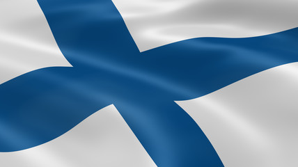 Finnish flag in the wind