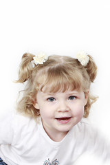 Adorable little girl isolated on white background