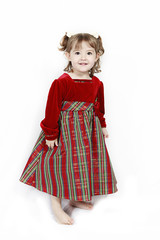 Adorable little girl isolated on white background