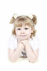 Adorable little girl isolated on white background