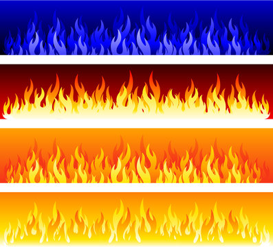 Vector fire banners