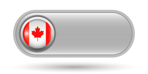 Canada Flag Button Icon with Copy Space