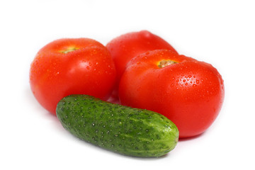 Cucumber and tomato