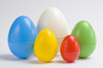 Colorful plastic eggs