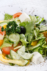 Caesar salad in a white plate