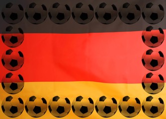soccer balls on German flag