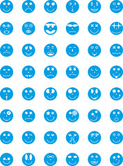 Symbols, badges, icons with expressions of persons of people