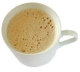 White coffee cup isolated on white background