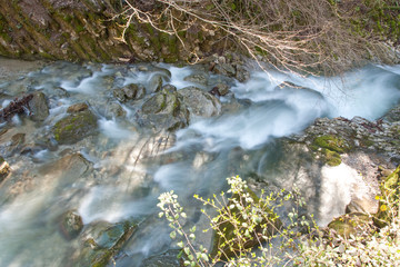 Waterfall with stones