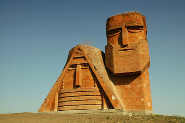 Monument in the capital of Nagorno-Karabakh, Stepanakert - obrazy, fototapety, plakaty