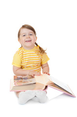 Small girl with family album