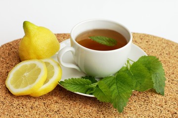 Herbal tea with lemon balm / Melissa officinalis/