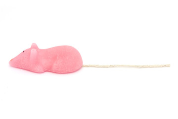 pink sugar mouse isolated on white