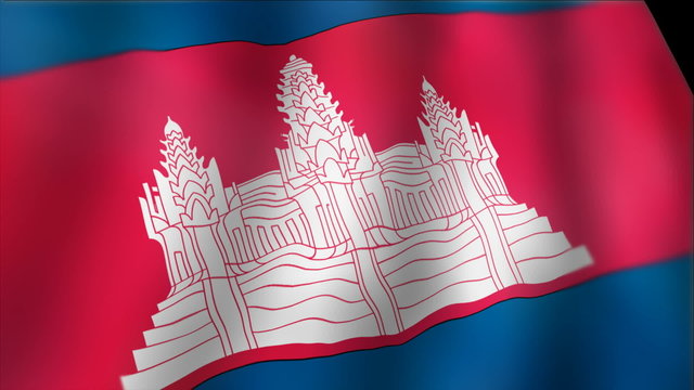 Cambodia - waving flag detail