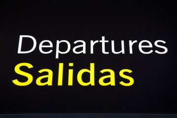 Departures Airport Sign