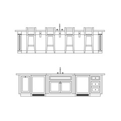 kitchen line drawing