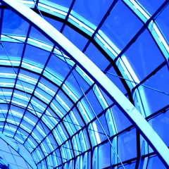 Küchenrückwand glas motiv blue abstract roof © Vladitto