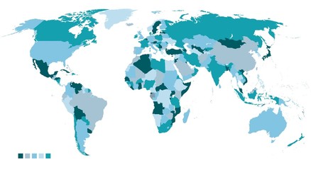 Fototapeta na wymiar Polityczna mapa świata