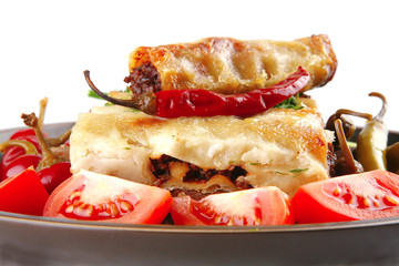 italian cannelloni with mince meat
