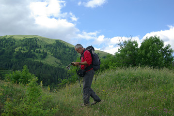 Naklejka premium Randonneur trekking 