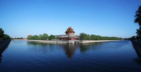 Poster Im Rahmen Die Verbotene Stadt in Peking, China. Panoramablick © Eagle
