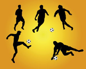 Fototapeta na wymiar Football silhouettes