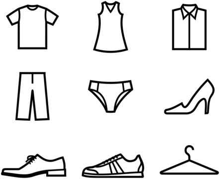 Clothes and shoes. Garment and accessories – Vector