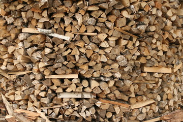 pile of chopped wood