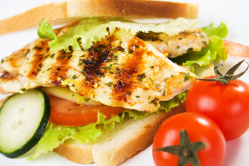 Delicious chicken sandwich