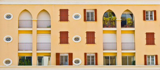 Obraz premium Urban Apartment With Blue Shutters