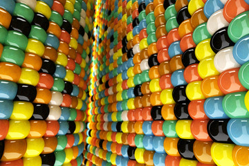 Wall of mosaic