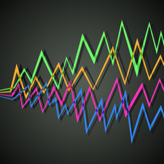 colorful waves, vector background
