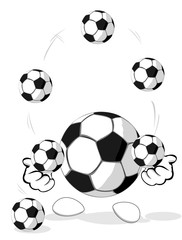 cartoon soccer ball the juggler