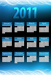 2011 Glowing Neon Blue Calendar.
