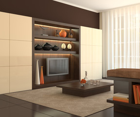 Interior of modern living-room.